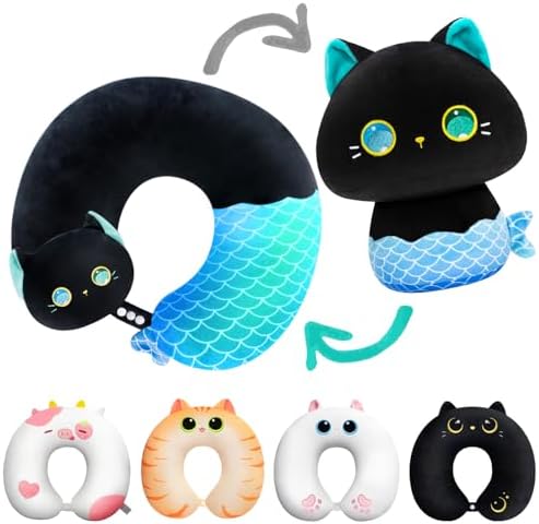 Mewaii Kids Travel Pillow - Mermaid Cat 2-in-1 Neck Pillow