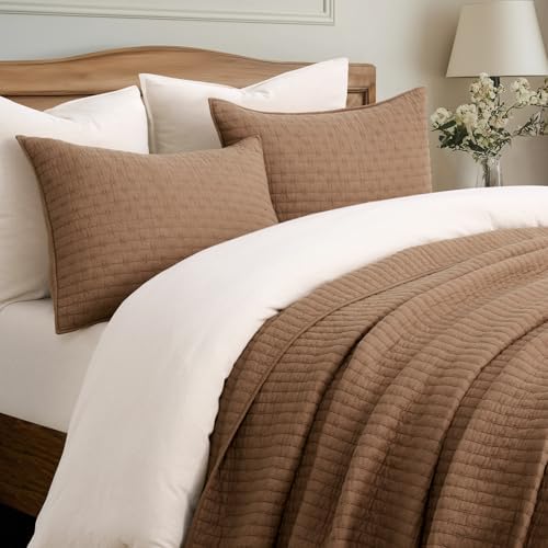 EVERGRACE Cross Stitch Cotton Quilt Bedding Set King Size