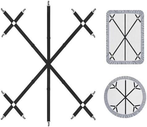 Mkono Sheet Straps 6 Way Cross 14 Clips Fitted Sheet Holder