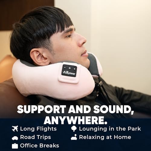 ARniwer Bluetooth Music Neck Pillow with Speakers for Travel and Rest