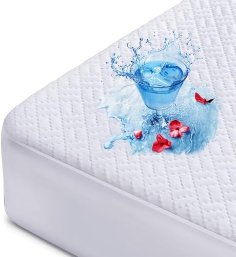 Hanherry Waterproof Mattress Protector Full Size 8-21 Deep Pocket