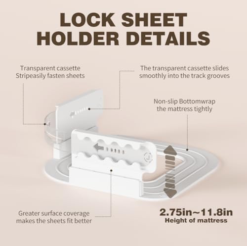 DALBOO Lock Sheet Holders - 4Pcs Heavy Duty Bed Sheet Straps 1