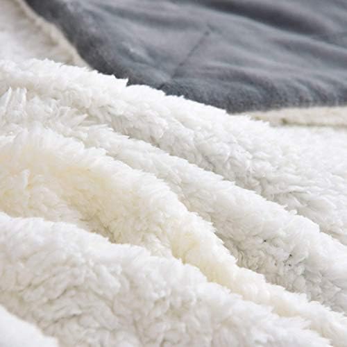 NANPIPER Grey Sherpa Blanket Twin 60x80 Reversible Plush