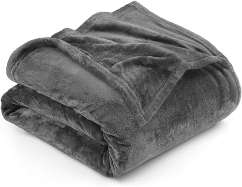 Utopia Bedding Fleece Blanket Twin Grey 300GSM 1