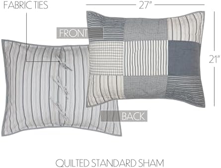 VHC Brands Farmhouse Patchwork Pillow Sham Set of 2 21x27