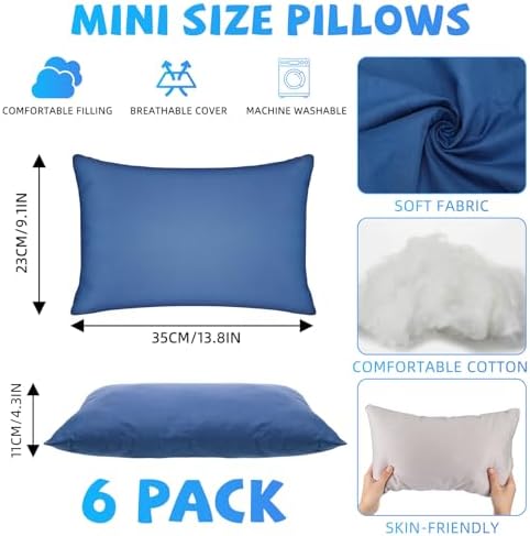 Kigley 6 Pack Mini Kids Travel Pillows 14x9
