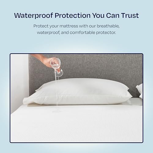 California Design Den Waterproof Queen Mattress Protector - Soft Cooling Noiseless