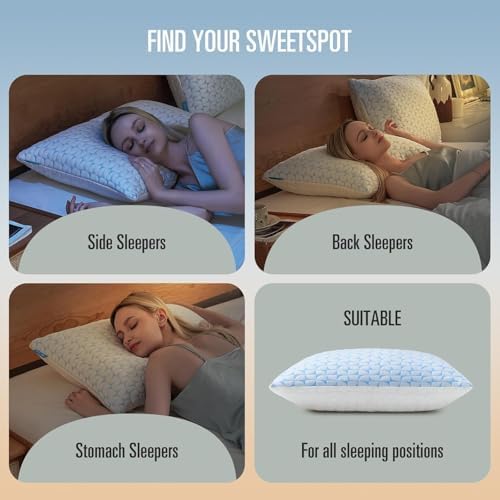 QUTOOL Cooling Memory Foam Pillow Set of 2 1