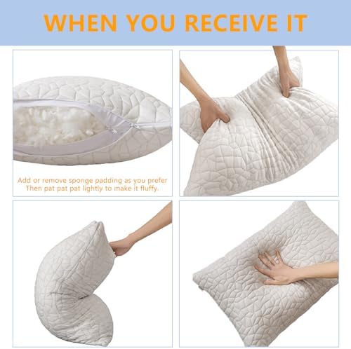 RGTIME Shredded Memory Foam Pillow Set of 2