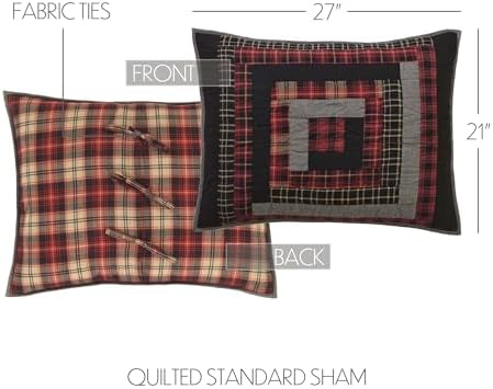 VHC Brands Rustic Cumberland Red Pillow Sham 21x27 1