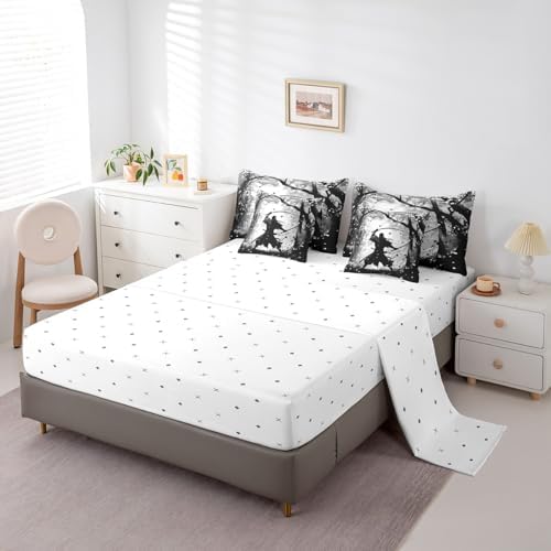 Erosebridal 7-Piece Samurai Print Comforter Set