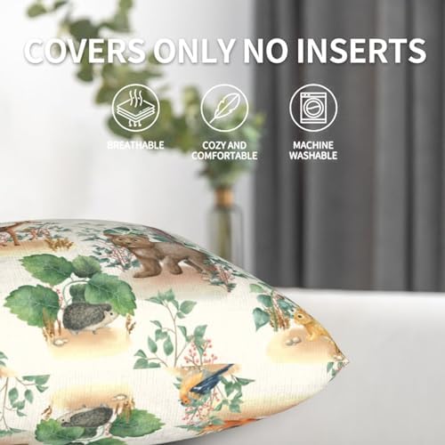 SENRUEGT Woodland Animal Pillow Covers 16x16
