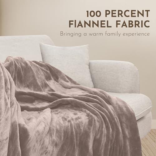 ONDAN Electric Blanket Flannel Weighted 72 x 84 Beige
