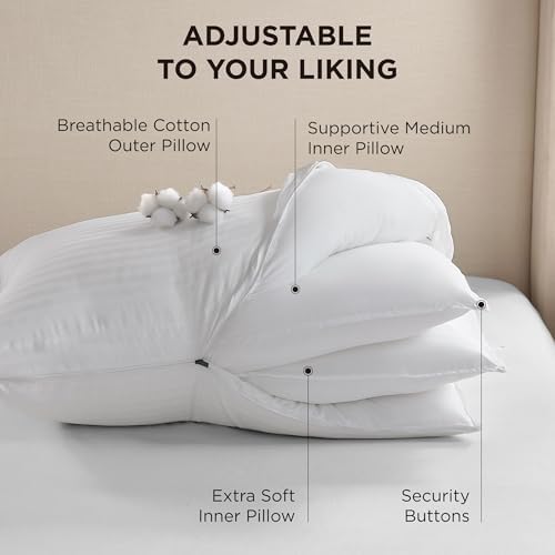 Bedsure Adjustable Layer Standard Pillow 2 Pack