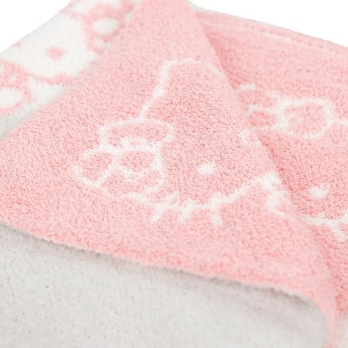 Hello Kitty Feather Knit Fluffy Throw Blanket - 50x60 Inch Pink