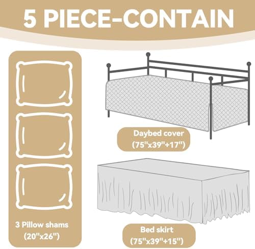 BALAPET 5 Piece Daybed Set - Beige 75x39