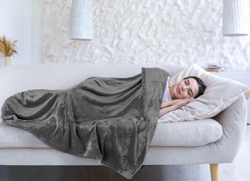 Utopia Bedding Fleece Blanket Twin Grey 300GSM 1