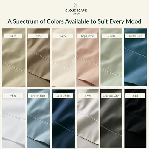 Cloud Scape Linen 100 Egyptian Cotton Queen Sheet Set 4PC