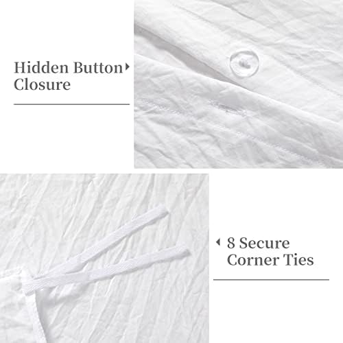 CAROMIO White Ruffle Duvet Cover Set 2PCS Twin