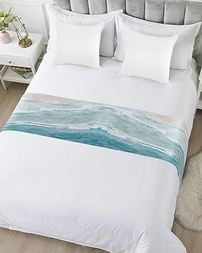 DecorLovee Summer Beach Bed Runner Cal King