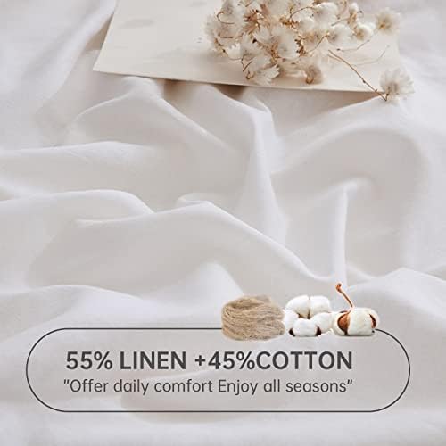 SimpleOpulence Linen Blend Fitted Sheet - Queen Size 14 Deep Pocket