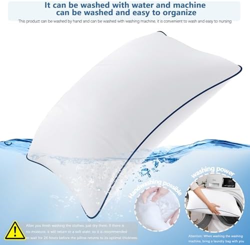 HAODEMI Cooling Bed Pillows 2 Pack with Soft Down Alternative Fill