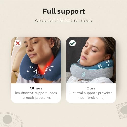 TRAVARA Memory Foam Neck Pillow for Airplanes