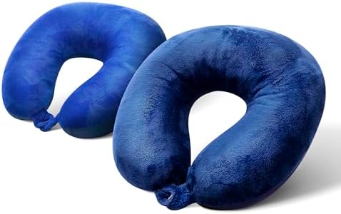 Cloudz Set of 2 Microbead Travel Neck Pillows - Blue