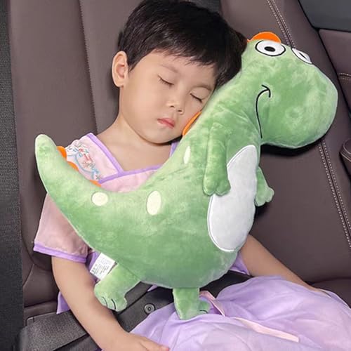 Dino Travel Pillow for Kids with Cartoon Design
