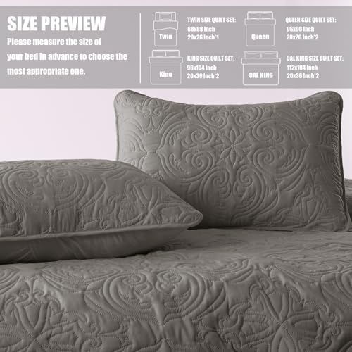 Exclusivo Mezcla Quilt Set Full Queen Size Grey