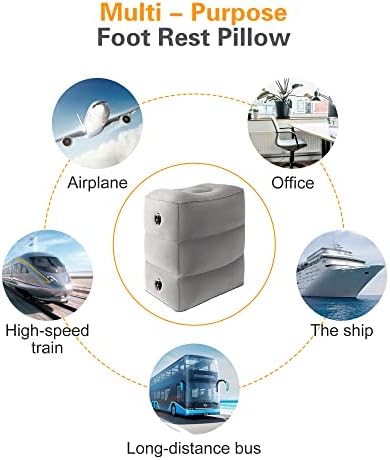 Sunany Inflatable Travel Foot Rest Pillow 2 Pack