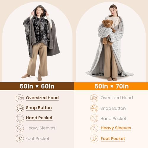 Bearhug Heated Blanket with Foot Pockets and Sleeves