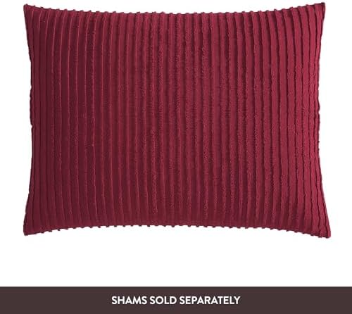 Beatrice Home Fashions Channel Chenille Bedspread Queen Burgundy