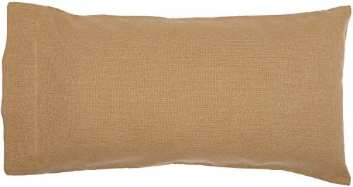 VHC Brands Burlap King Pillowcase Set 21x40 Tan