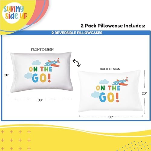 Sunny Side Up Reversible Pillowcases 2 Pack Cars Planes Design