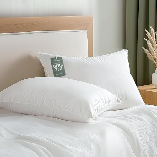 Alkyonos Bamboo Viscose Bed Pillows Set of 2 with Down Alternative Filling