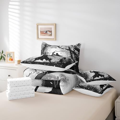 Erosebridal 7-Piece Samurai Print Comforter Set