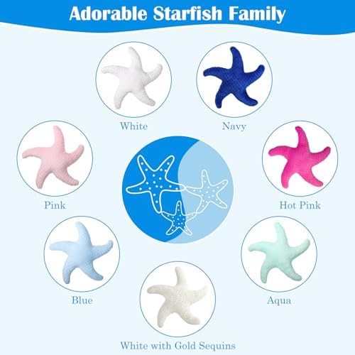 Marble Empire Starfish Throw Pillow Blue