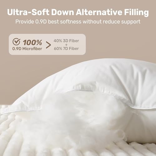 UNIKOME Luxury Hotel Bed Pillows Set of 2
