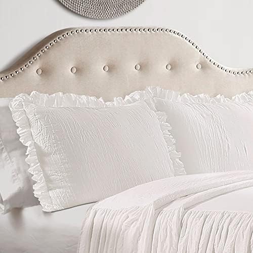 Lush Decor Ruffle Skirt Bedspread Set - Queen Neutral