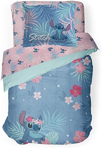 Jay Franco Disney Lilo Stitch Comforter Set - Reversible Microfiber