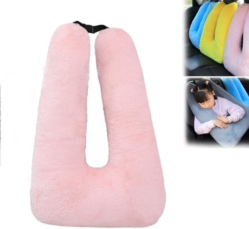 OHYEMISE Roadtrip Pillow for Kids Car Seat Pink