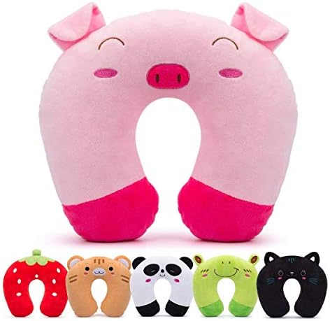 H HOMEWINS Travel Pillow for Kids with Cute Animal Design