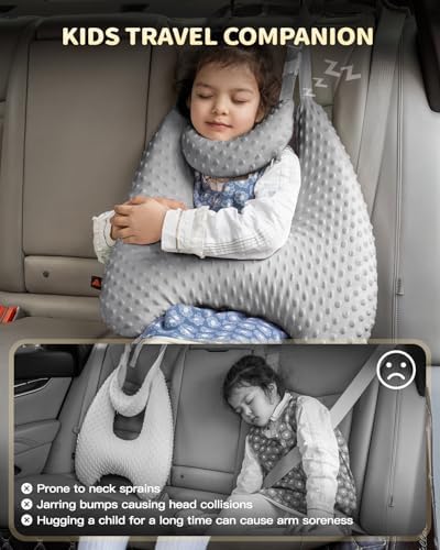 Memory Foam Kids Travel Pillow with Velvet Dots