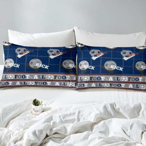 Jejeloiu Kids Football Bed Sheet Set King Size