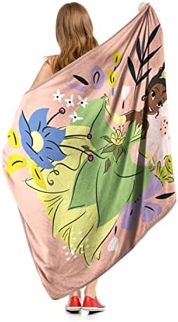 Northwest Princess and The Frog Micro Raschel Throw Blanket - Blossoming Tiana