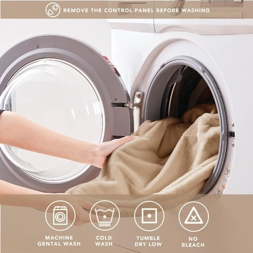 Degrees of Comfort Sherpa Plush Heated Blanket 72 x 84 Mocha