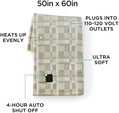 Brookstone Heated Throw Blanket - 4 Heat Settings 1