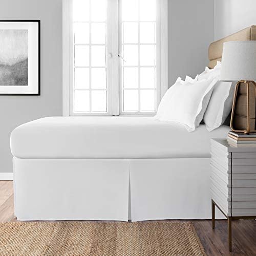 Space Maker Extra Long 21 Drop Length Bed Skirt Queen White