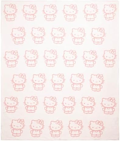 Hello Kitty Feather Knit Fluffy Throw Blanket - 50x60 Inch Pink
